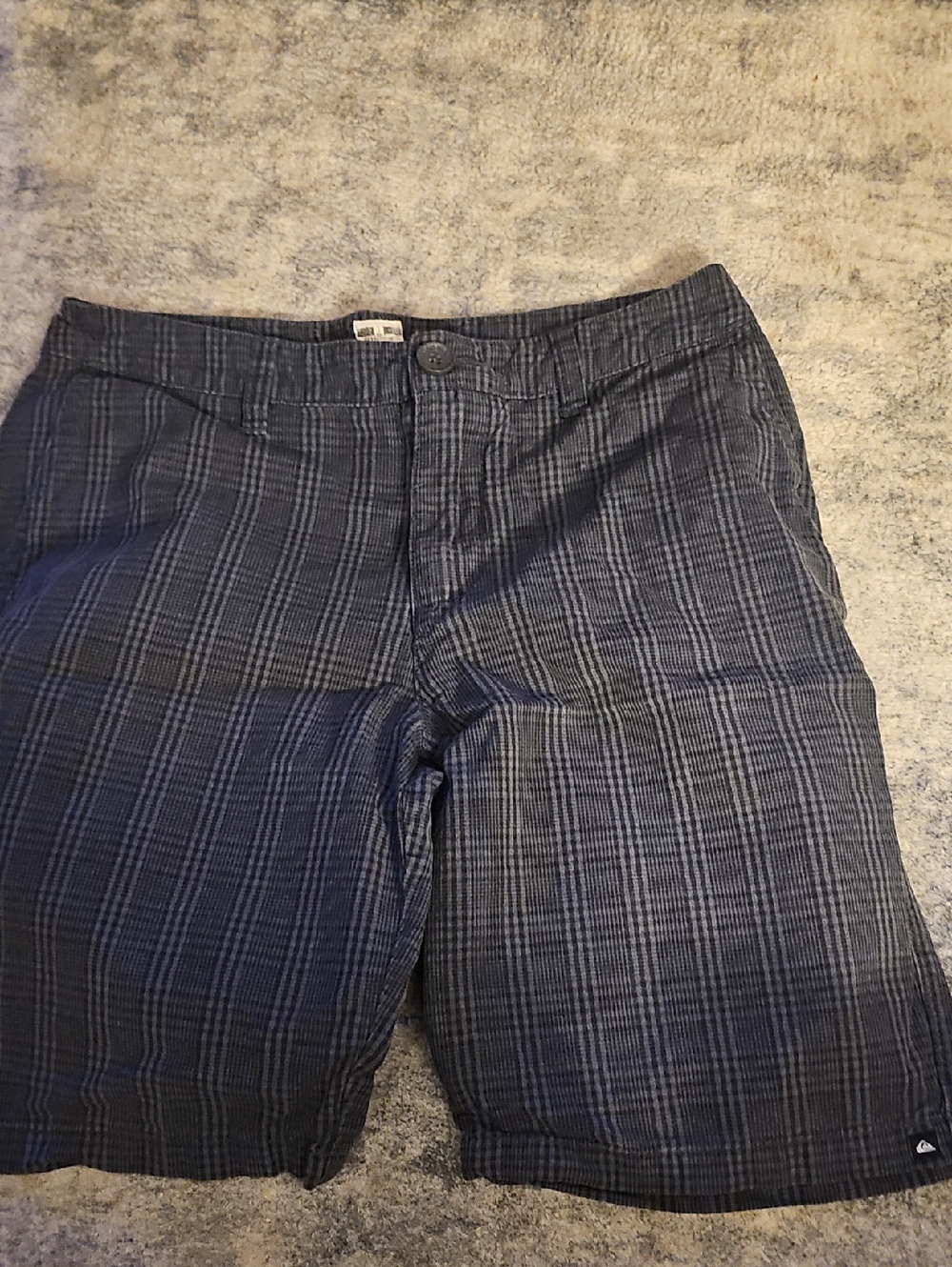 Quiksilver Boy's Dark Gray Plaid Casual Shorts